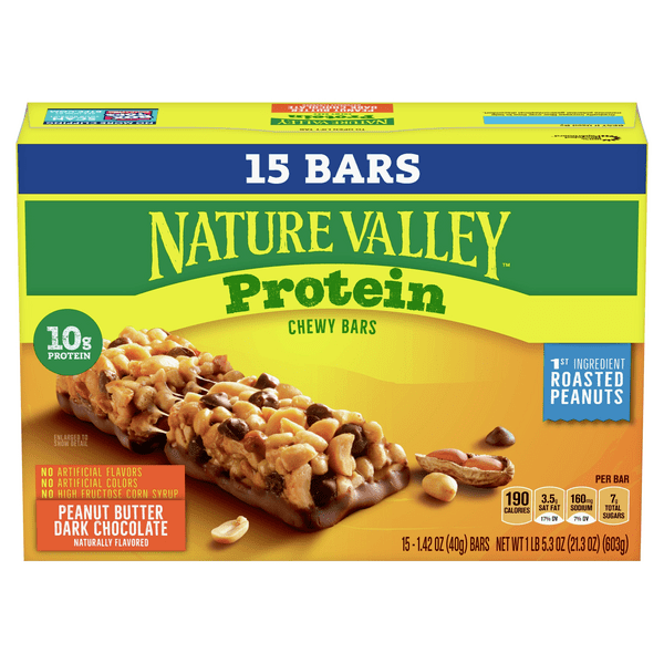 Save on Nature Valley Protein Chewy Bars Peanut Butter Dark Chocolate
