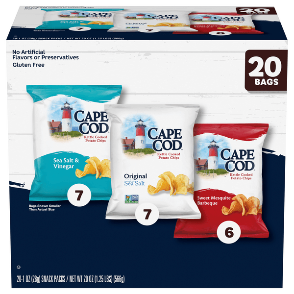 Save on Cape Cod Kettle Cooked Potato Chips Sea Salt Vinegar/Original