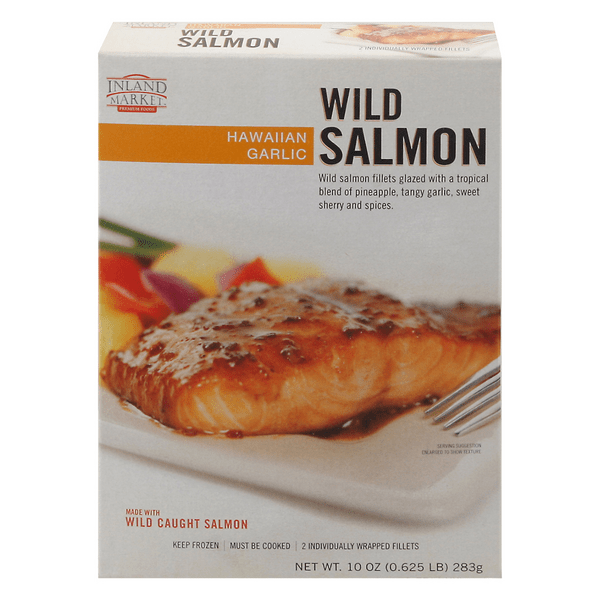 Save on Inland Market Wild Caught Hawaiian Garlic Salmon Fillets 2 ct