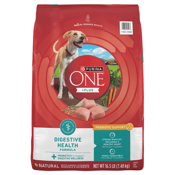 Save on Purina ONE +Plus Digestive Health Natural Chicken Adult Dry Dog