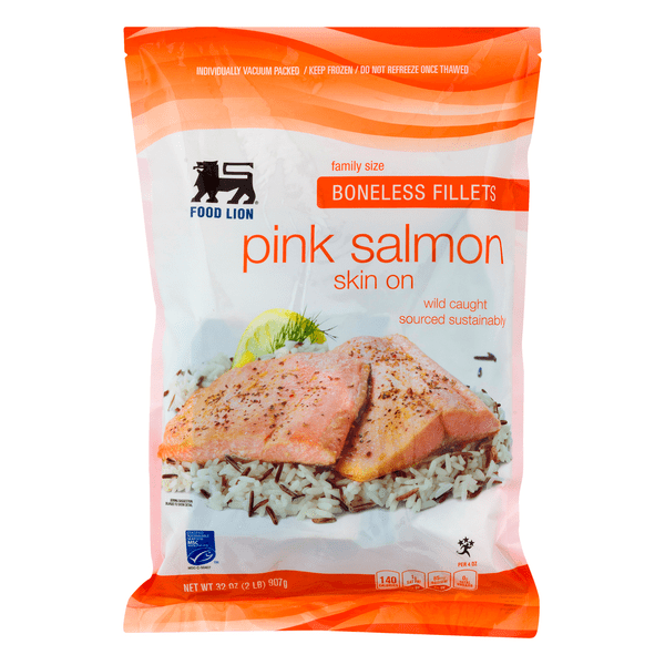 Save on Food Lion Pink Salmon Skin On Boneless Fillets Order Online