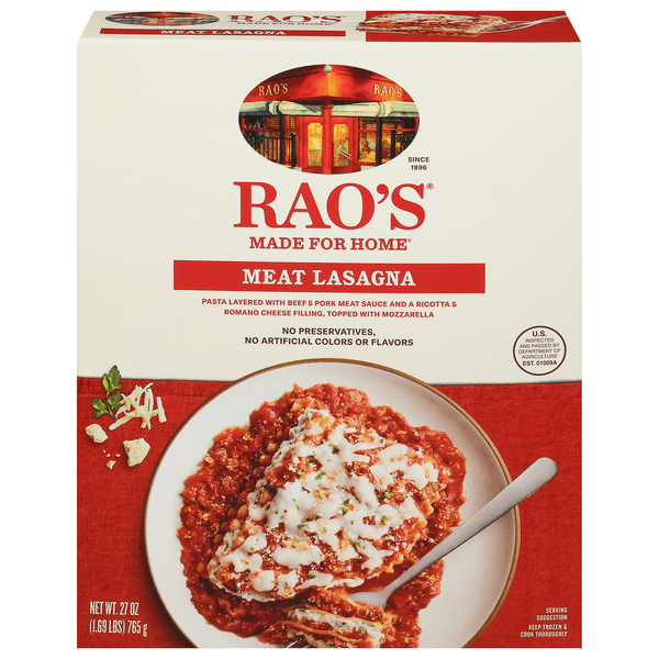 Save on Rao's Meat Lasagna Frozen Meal Order Online Delivery Stop & Shop