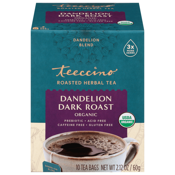 Save on Teeccino Dandelion Dark Roast Organic Roasted Herbal Tea Bags