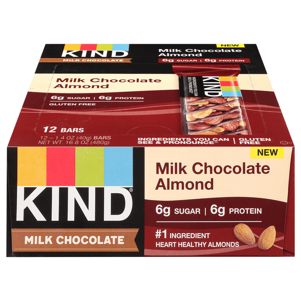 Save on KIND Milk Chocolate Bar Almond 12 ct Order Online Delivery