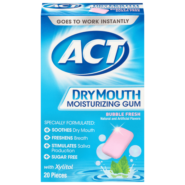 Save on ACT Dry Mouth Moisturizing Gum Bubble Fresh Sugar Free Order