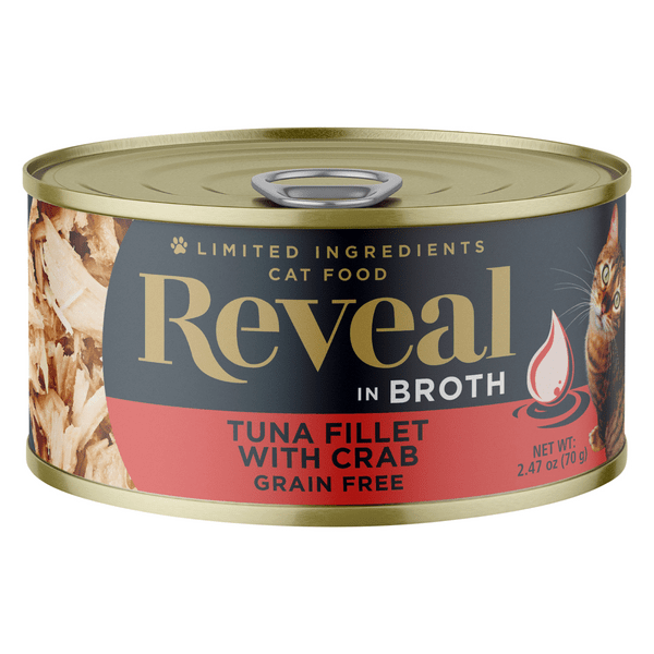 Save on Reveal Wet Cat Food Tuna Fillet with Crab in Broth Grain Free