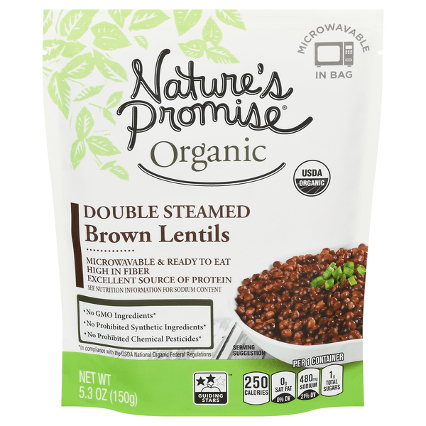 Save on Nature's Promise Organic Double Steamed Brown Lentils Order