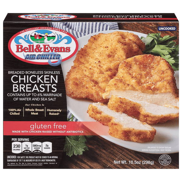 Save on Bell & Evans Air Chilled Breaded Boneless Skinless Chicken Breasts Frozen Order Online
