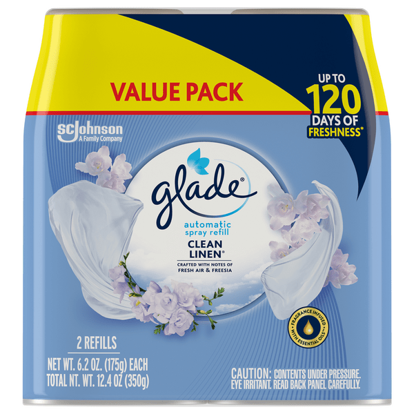 Save on Glade Clean Linen Air Freshener Automatic Spray Refill 2 ct