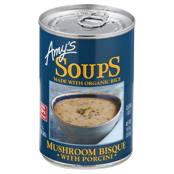 Save on Amy's Soup Mushroom Bisque with Porcini Organic Gluten Free