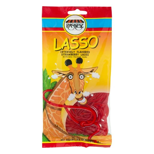 Save on Paskesz Lasso Red Laces Licorice Candy Strawberry Order Online