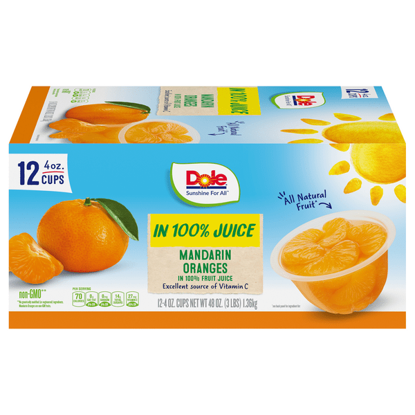 Save on Dole Fruit Cups Mandarin Oranges in 100 Fruit Juice 12 ct
