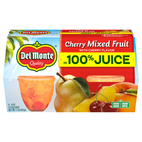 Save on Del Monte Fruit Cups Cherry Mixed in Juice 4 ct Order Online Delivery MARTIN'S