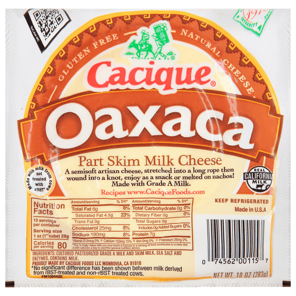 Save on Cacique Oaxaca PartSkim Milk Cheese Gluten Free Order Online