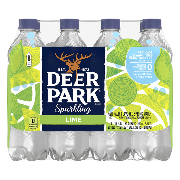 Save on Deer Park Sparkling Natural Spring Water Zesty Lime 8 pk