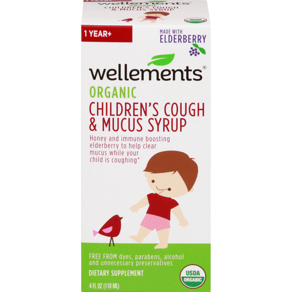 Save on Wellements Children's Cough & Mucus Syrup Elderberry Organic 1