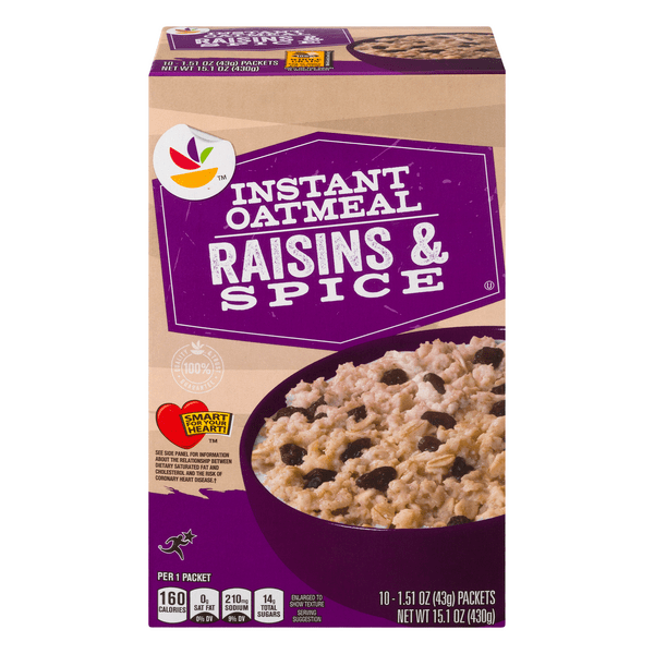 Save on GIANT Instant Oatmeal Raisins & Spice 10 ct Order Online