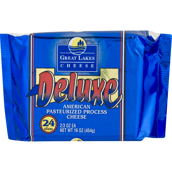 Save on Great Lakes Deluxe American Cheese (PreSliced) 24 ct Order