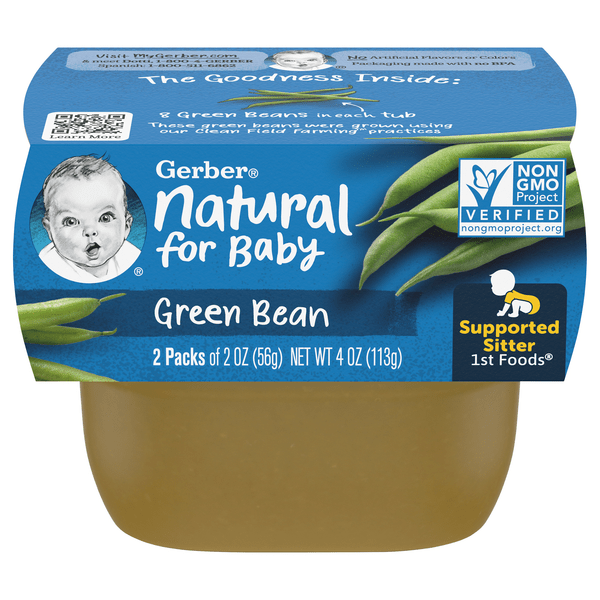 Save on Gerber Stage 1 Baby Food Green Bean 2 ct Order Online