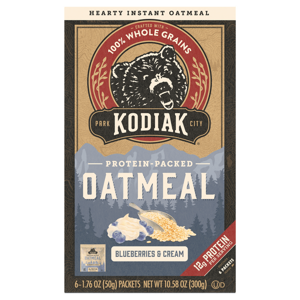 Save on Kodiak ProteinPacked Oatmeal Blueberries & Cream 6 ct Order