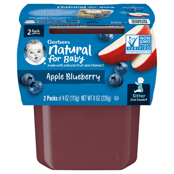 Save on Gerber Stage 2 Baby Food Apple Blueberry 2 ct Order Online