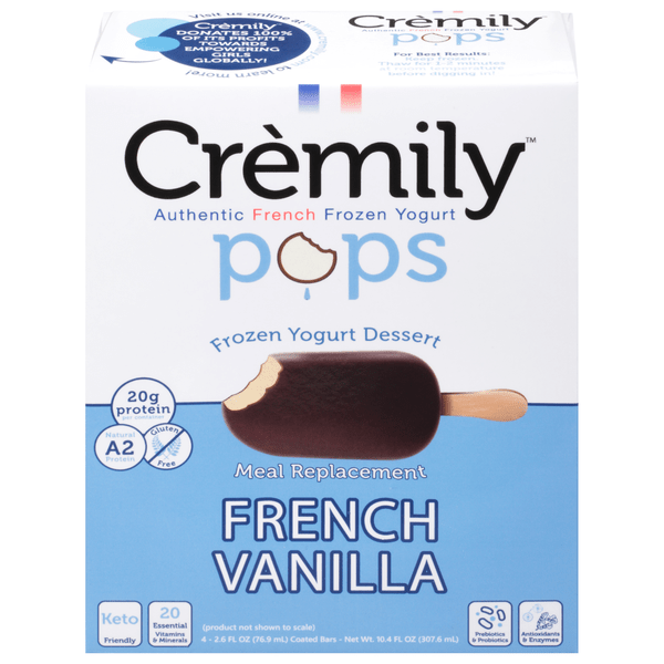 Save on Cremily Frozen Yogurt Dessert Bars French Vanilla 4 ct Order