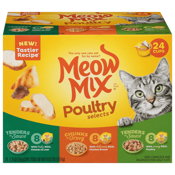 Save on Meow Mix Wet Cat Food Poultry Selects Variety Pack 24 ct