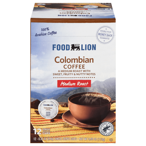 Save on Food Lion Colombian Medium Roast Coffee Single Serve Cups Order Online Delivery Food Lion