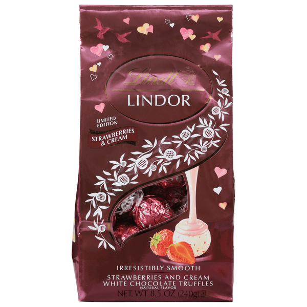 Save on Lindt Lindor Truffles Strawberries & Cream White Chocolate