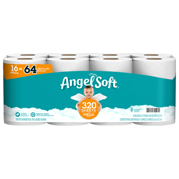 Save on Angel Soft Mega Roll 2Ply Toilet Paper Unscented Order Online