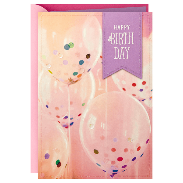 Save on Hallmark Birthday Greeting Card (Confetti Balloons) Order