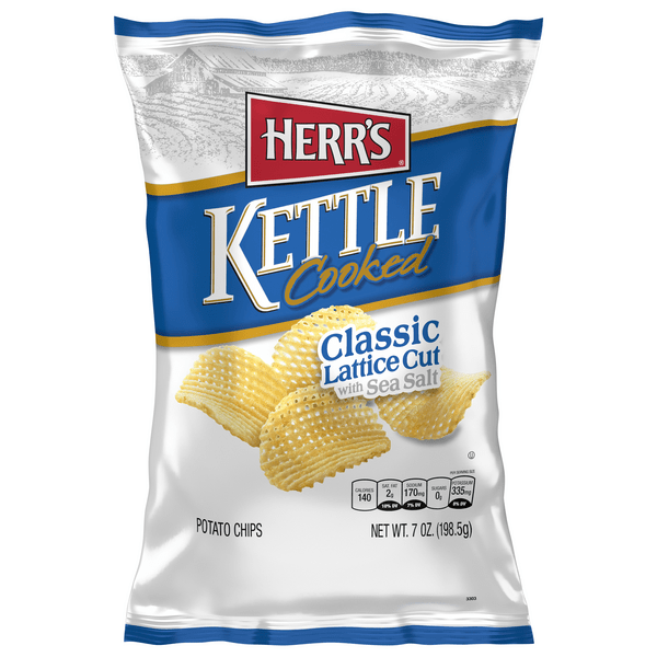 Save on Herr's Kettle Cooked Potato Chips Lattice Cut with Sea Salt