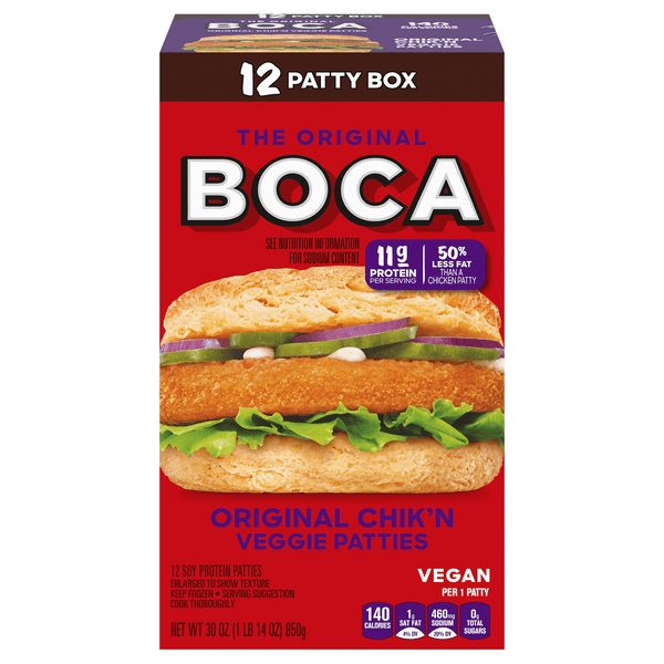 Save on Boca The Original Chik'n Veggie Patties Vegan 12 ct Order