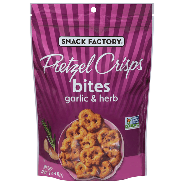 Save on Snack Factory Pretzel Crisps Bites Garlic & Herb Order Online