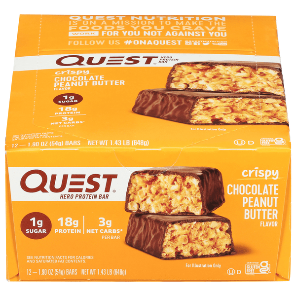 Save on Quest High Protein Bar Crispy Chocolate Peanut Butter Low Carb Keto 12ct Order Online