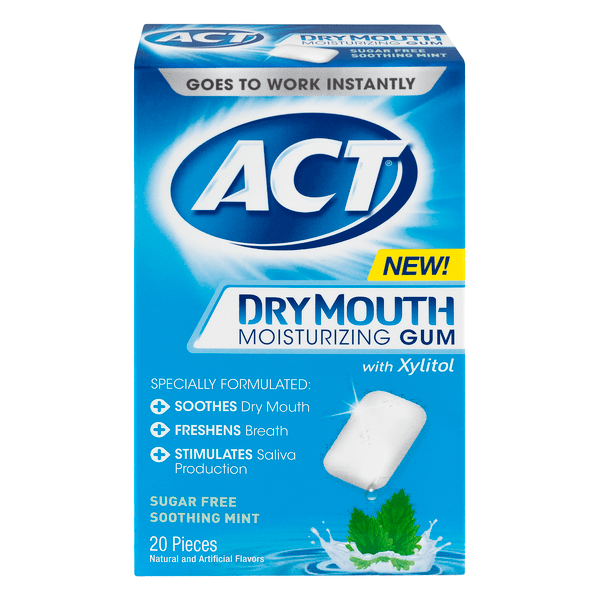Save on ACT Dry Mouth Moisturizing Gum with Xylitol Sugar Free Soothing