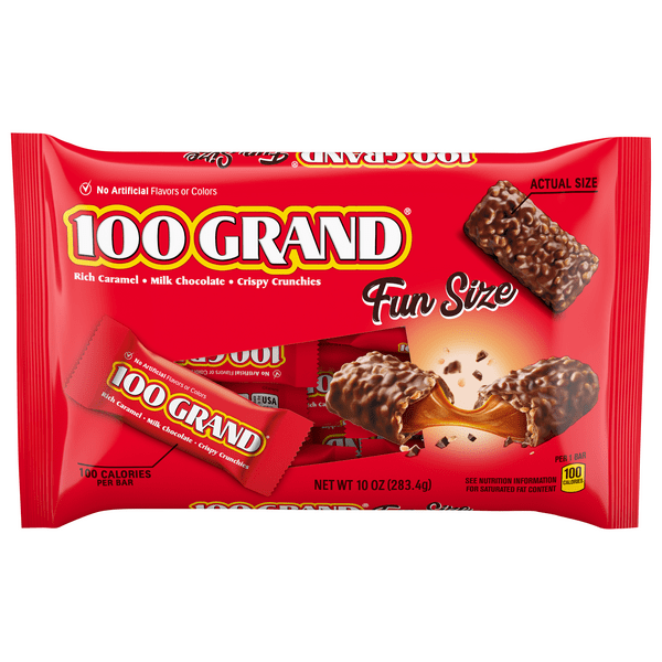 Save on 100 Grand Caramel & Milk Chocolate Candy Bars Fun Size Order
