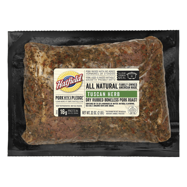 Save on Hatfield Dry Rubbed Boneless Pork Roast Tuscan Herb All Natural