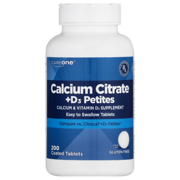 Save on CareOne Calcium Citrate + D3 Petites Coated Tablets Gluten Free