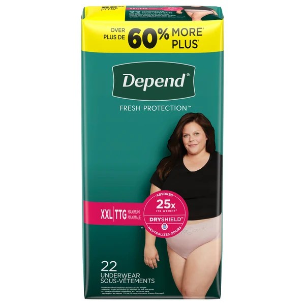 Save on Depend Women's Fresh Protection Incontinence Underwear Maximum