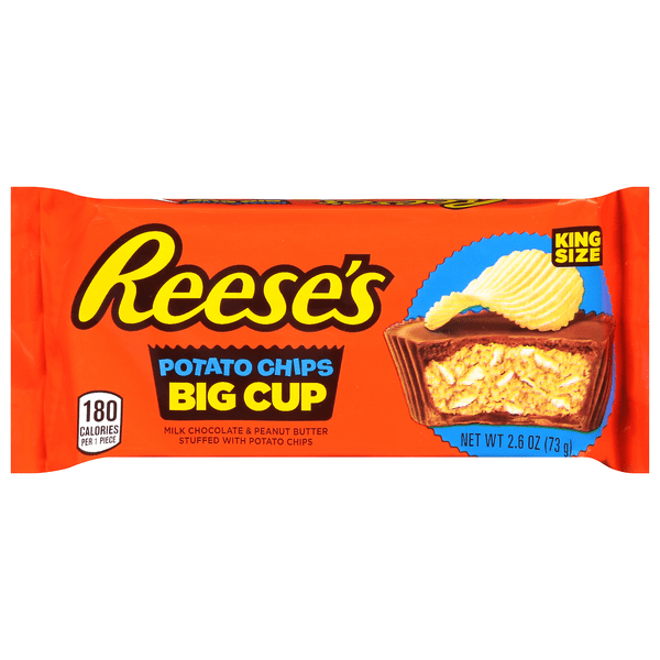 Save on Reese's Big Cup Potato Chips Milk Chocolate & Peanut Butter King Size Order Online