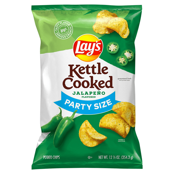 Save on Lay's Kettle Cooked Potato Chips Jalapeno Party Size Order Online Delivery Stop & Shop