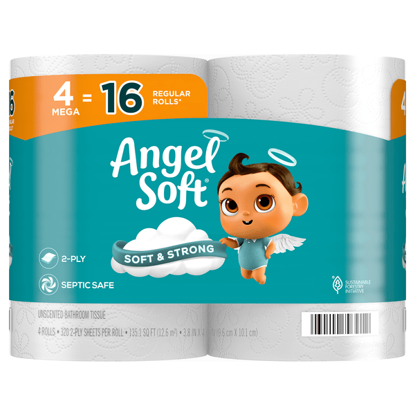 Save on Angel Soft Mega Roll 2Ply Toilet Paper Unscented Order Online