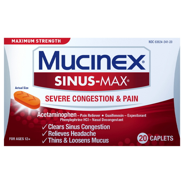 Save on Mucinex SinusMax Severe Congestion Relief Maximum Strength
