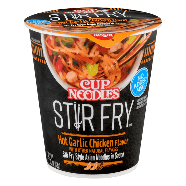 Save on Nissin Cup Noodles Stir Fry Hot Garlic Chicken Flavor Order