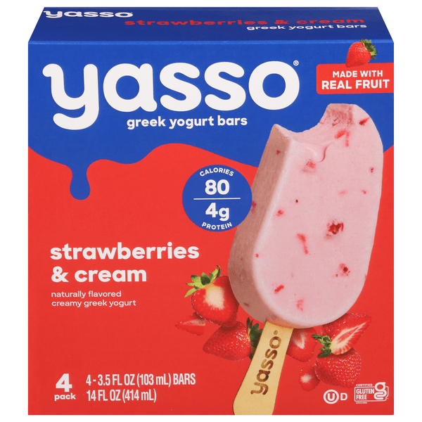 Save on Yasso Greek Yogurt Bars Strawberries & Cream 4 ct Order
