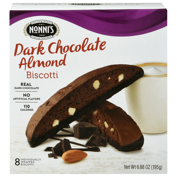 Save on Nonni's Biscotti Dark Chocolate Almond 6 pk Order Online Delivery MARTIN'S