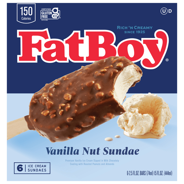 Save on Fatboy Premium Ice Cream Sundaes Vanilla Nut 6 ct Order