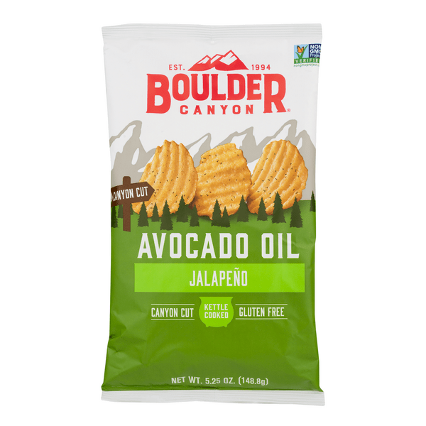 Save on Boulder Canyon Kettle Cooked Potato Chips Avocado Oil Jalapeno