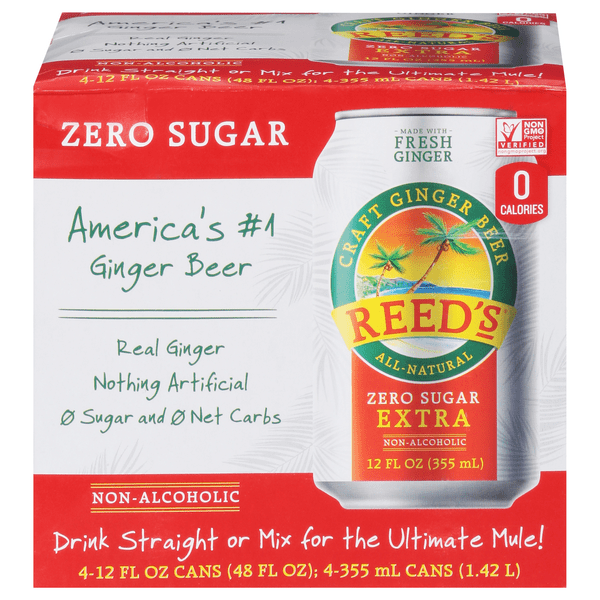 Save on Reed's Craft Ginger Beer Zero Sugar 4 pk Order Online
